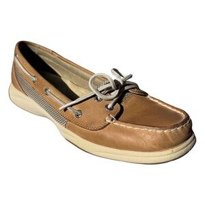 Sperry Top-Sider Angelfish Women’s Linen/Oat Leather Boat Shoe Coastal Fishing